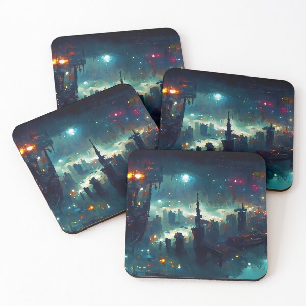 Item preview, Postcards from the Future - Cyberpunk Cityscape designed and sold by AM FineArtPrints.