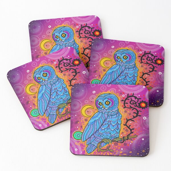 Item preview, Astral owl psychedelic indigenous art designed and sold by Sloth Machine.