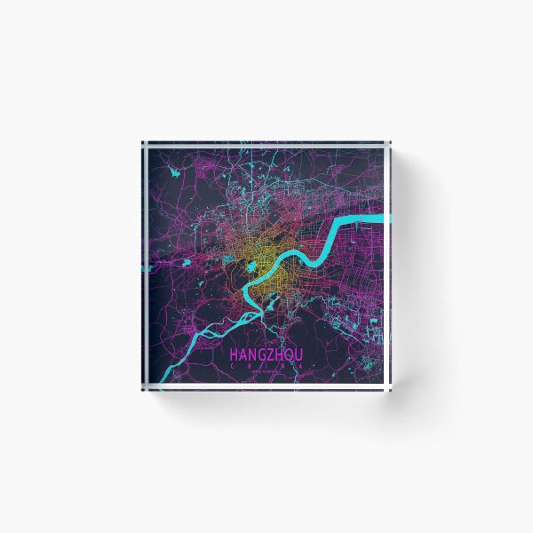 Item preview, Hangzhou City Map of Zhejiang, China - Neon designed and sold by deMAP.