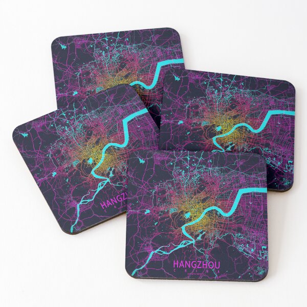 Item preview, Hangzhou City Map of Zhejiang, China - Neon designed and sold by deMAP.