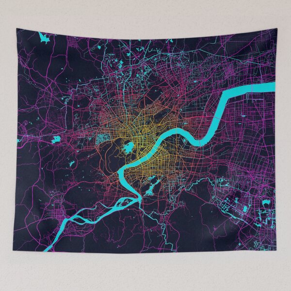 Item preview, Hangzhou City Map of Zhejiang, China - Neon designed and sold by deMAP.