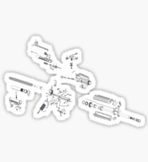 AR-15 Exploded View Sticker