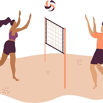 Artwork thumbnail, Volleyball Sticker - Beach Volleyball Game by Jazz Moe
