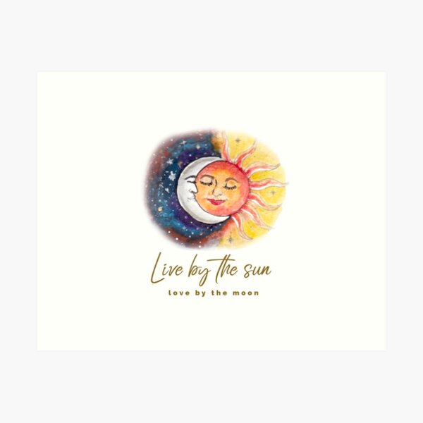 Live By The Sun, Love By The Moon - Dot Art - Chooice