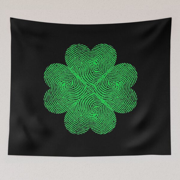 Item preview, Fingerprint Four Leaf Heart Clover Graphic Design designed and sold by Schrodinger's  Clothing.