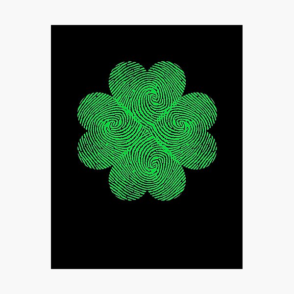 Item preview, Fingerprint Four Leaf Heart Clover Graphic Design designed and sold by Schrodinger's  Clothing.