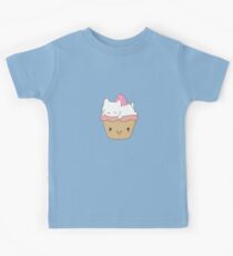 Cute and Kawaii Cat Cupcake Kids Tee