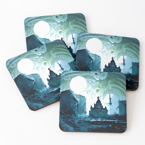 Item preview, Moonlit haunted city street. designed and sold by lostcauseblue.