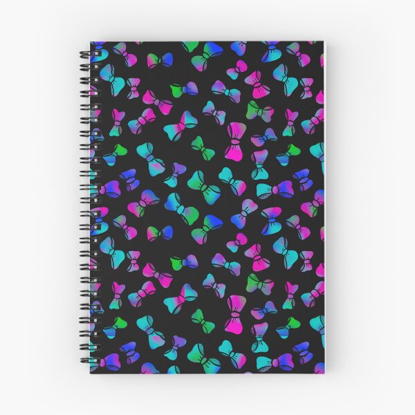 Item preview, Rainbow glow neon bow repeating pattern designed and sold by MGuyerArt.