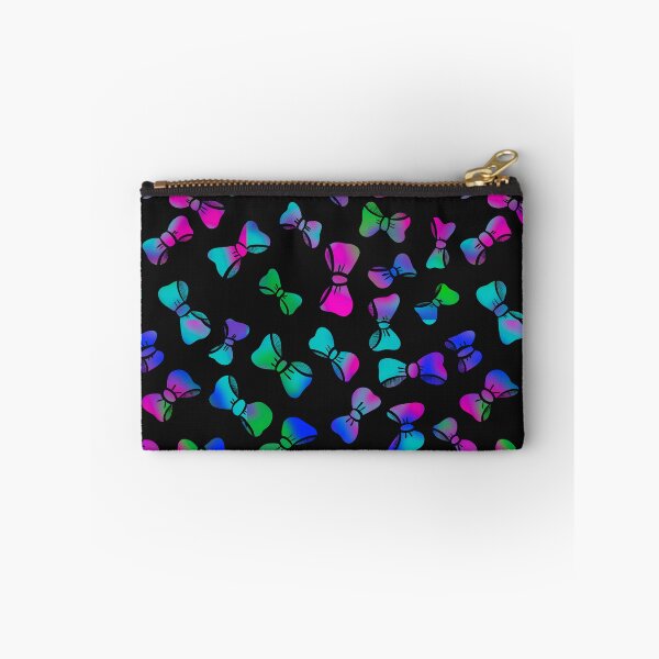 Item preview, Rainbow glow neon bow repeating pattern designed and sold by MGuyerArt.