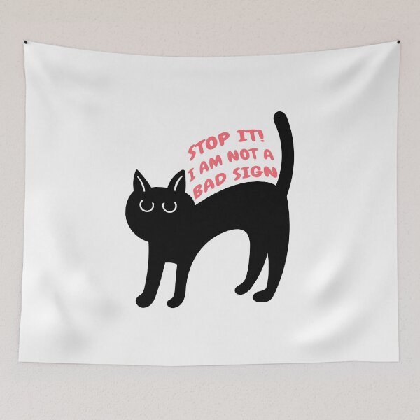 Item preview, I Am Not A Bad Sign - funny black cat designed and sold by MOONINSPIRATION.