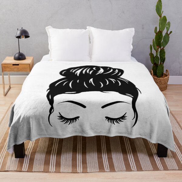 Item preview, Beautiful girl with messy bun and long eyelashes designed and sold by pixxart.