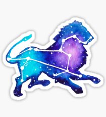 Leo Zodiac Constellation Watercolor Painting Sticker