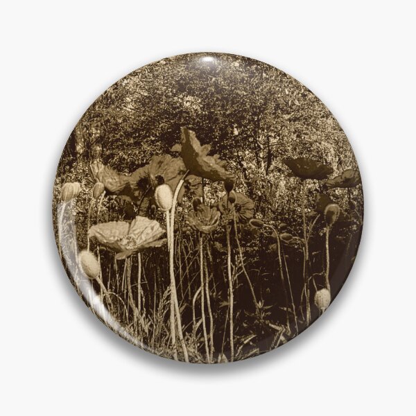 Item preview, Poppies Sunny Wild Flowers, Sepia Tones on Purple-Black (Digital Landscape Photo) designed and sold by GladBlackLamb.