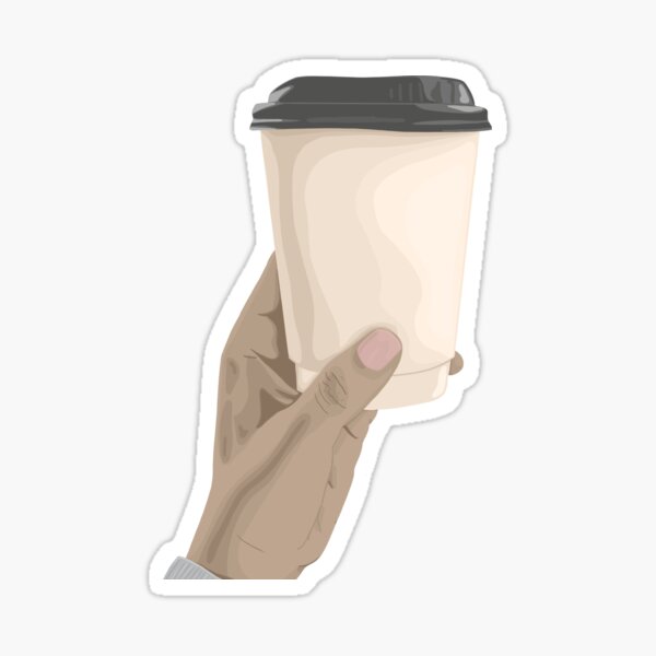 Cute Iced Coffee Cups - Classic Brown Sticker for Sale by TimorousEclectc