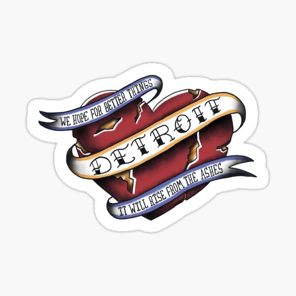 Detroit Mended Heart Sticker