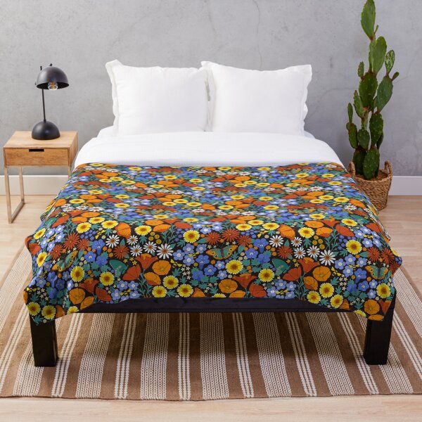 Item preview, California Wildflowers in 1970s palette  designed and sold by Portia Monberg.
