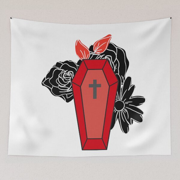 Item preview, Red Floral Coffin designed and sold by alybugg.