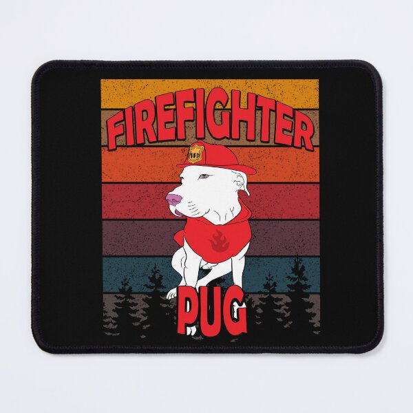 Item preview, Firefighter pug/ dog artistic retro sunset/distressed design designed and sold by SamRVstore.