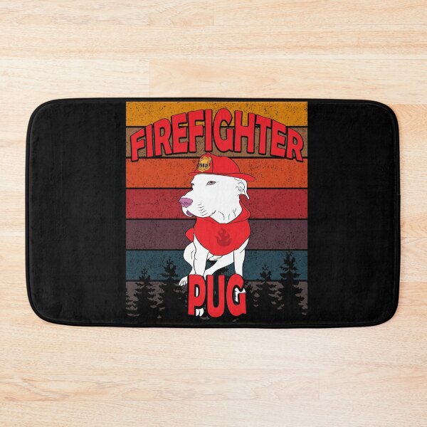 Item preview, Firefighter pug/ dog artistic retro sunset/distressed design designed and sold by SamRVstore.