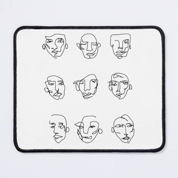 Item preview, Abstract Face One Line Art Girl Face Line Women Christmas Lights Happy Holiday Gift Premium Apparel Funny Holiday Xmas designed and sold by DesignByHeartUK.