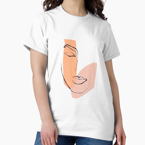 Item preview, Abstract Face One Line Art Girl Face Line Women Christmas Lights Happy Holiday Gift Premium Apparel Funny Holiday Xmas designed and sold by DesignByHeartUK.