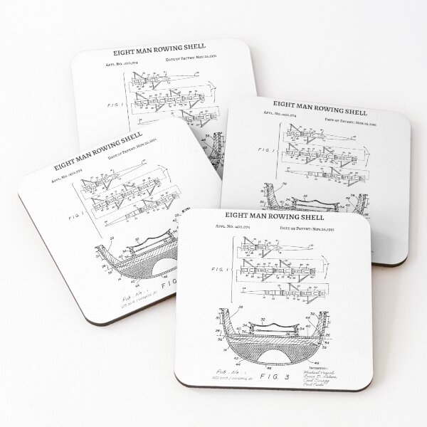 Item preview, 8 Man Rowing Shell Scull Patent 1991 ,  eight man rowing shell boat art designed and sold by anodyle.