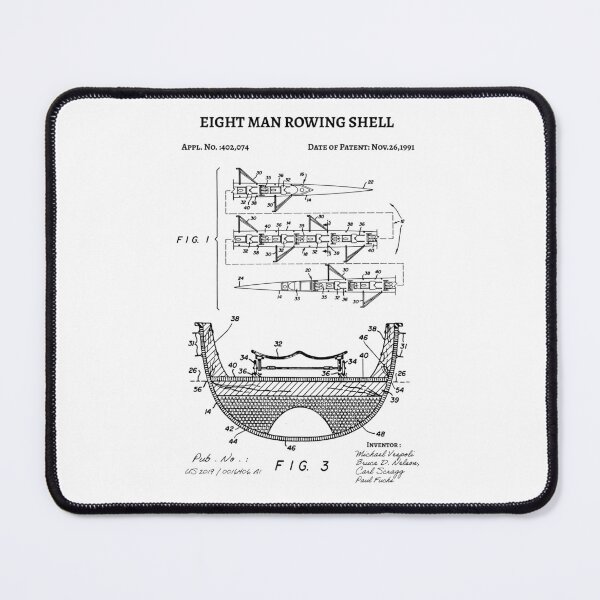 Item preview, 8 Man Rowing Shell Scull Patent 1991 ,  eight man rowing shell boat art designed and sold by anodyle.