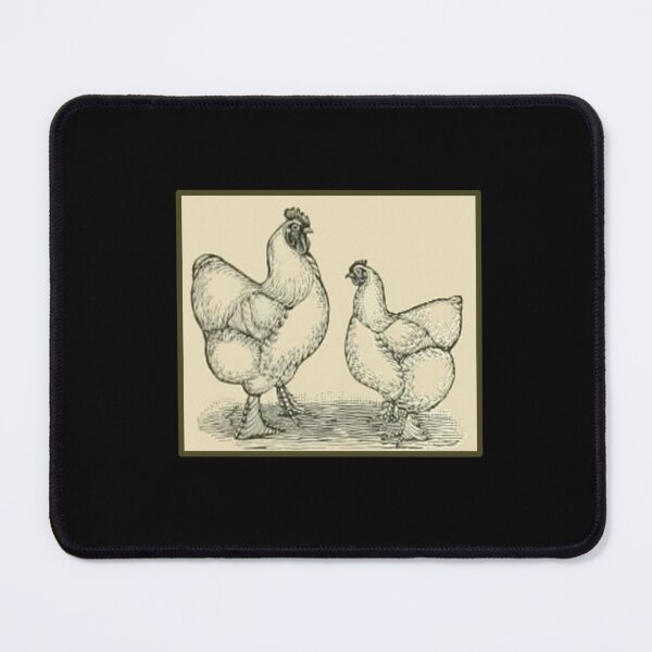 Item preview, Vintage White Cochin Chickens - 1800's Print designed and sold by MountMercantile.