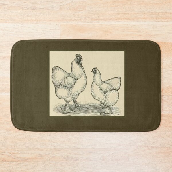 Item preview, Vintage White Cochin Chickens - 1800's Print designed and sold by MountMercantile.