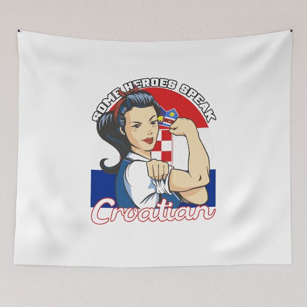Item preview, Croatian Girl Flag Vintage Art designed and sold by MrEddie10.