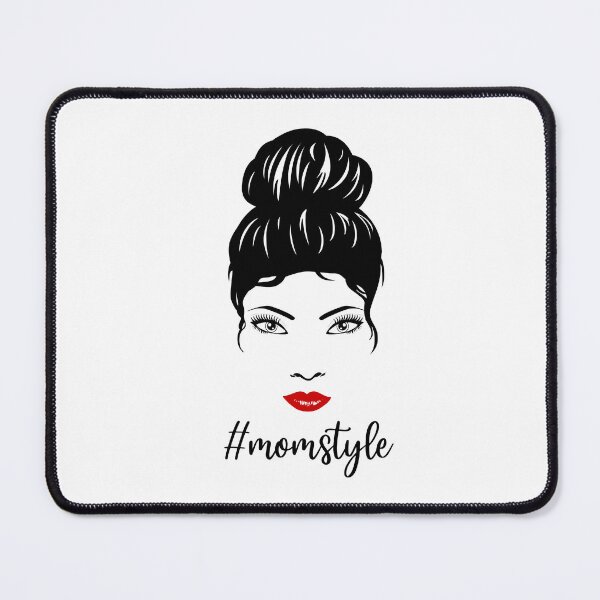 Item preview, Momstyle - Beautiful mom with messy bun and red lips designed and sold by pixxart.