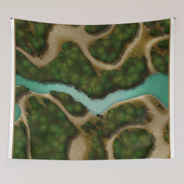 Item preview, Forest Trails and Stream 002 Battle Map for Table Top RPG Miniatures designed and sold by Paul David Wilson.