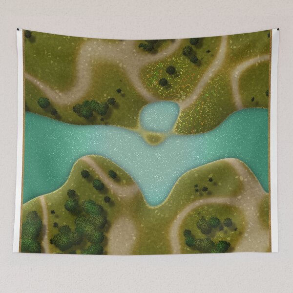 Item preview, Forest Trails and Stream 003 Battle Map for Tabletop RPG Gaming Miniatures designed and sold by Paul David Wilson.