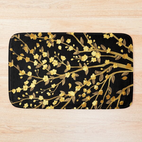 Item preview, Gold Cherry Blossom Sakura branches all over on Black designed and sold by arterialmotive.