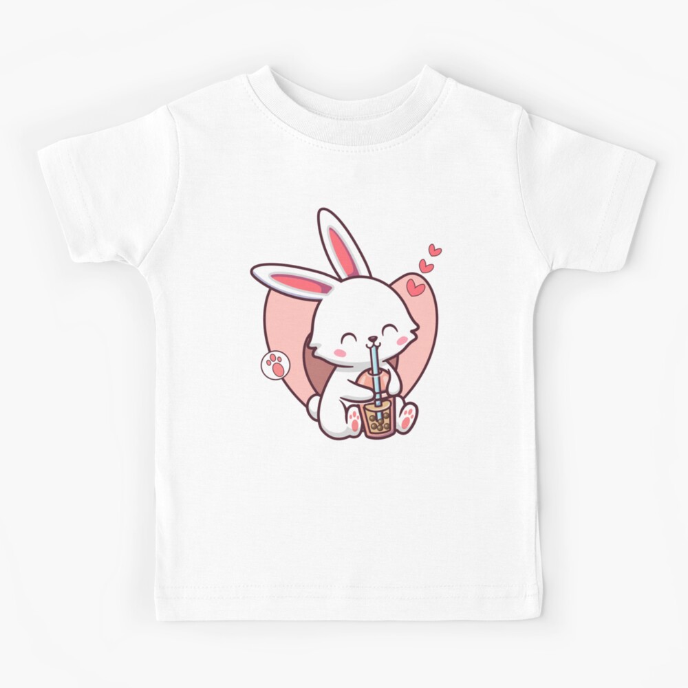 Kawaii Soft Girl Style Japanese Cartoon Print T-shirt - M, common rabbit