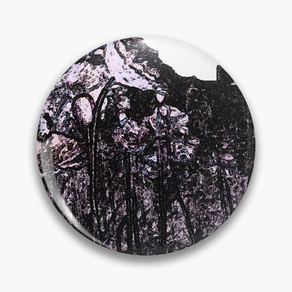 Item preview, Poppies Flowers Field--Pastel Pink Marker-Style Digital Photo on Charcoal designed and sold by GladBlackLamb.