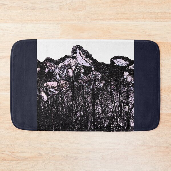 Item preview, Poppies Flowers Field--Pastel Pink Marker-Style Digital Photo on Charcoal designed and sold by GladBlackLamb.