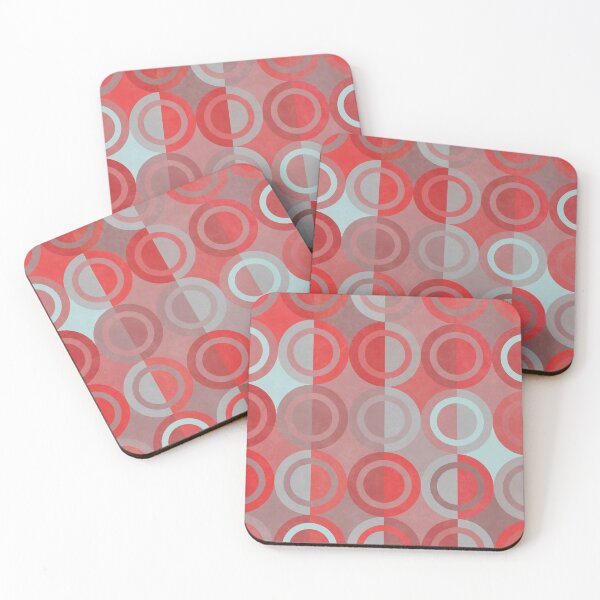 Item preview, Geometric Shapes Grey Red Circles designed and sold by FAROSSTUDIO.