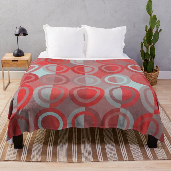 Item preview, Geometric Shapes Grey Red Circles designed and sold by FAROSSTUDIO.