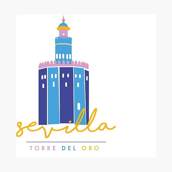 Item preview, TORRE DEL ORO - SEVILLA - SPAIN - TORRE DEL ORO - COLORFUL - MINIMAL designed and sold by Tropical Blood.