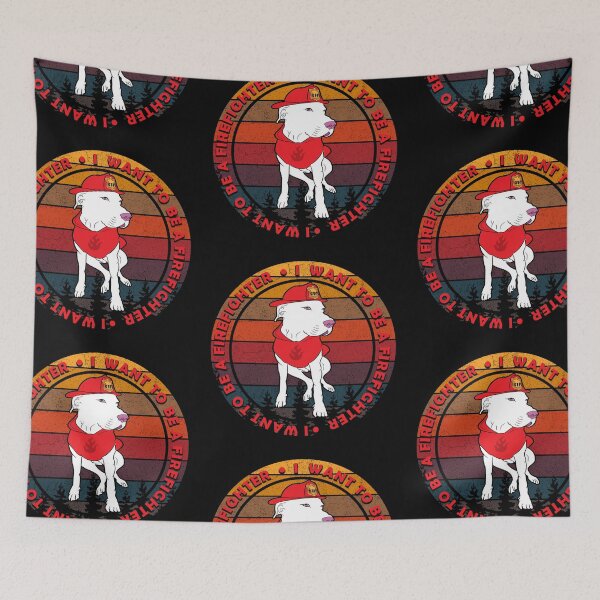 Item preview,   I want to be a firefighter/dog/artistic/sunset retro distressed design designed and sold by SamRVstore.