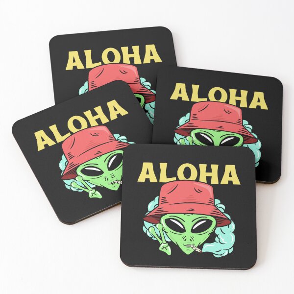 Item preview, Alien Aloha Style Surfer Tiki designed and sold by Twix ⭐⭐⭐⭐⭐.