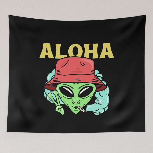 Item preview, Alien Aloha Style Surfer Tiki designed and sold by Twix ⭐⭐⭐⭐⭐.