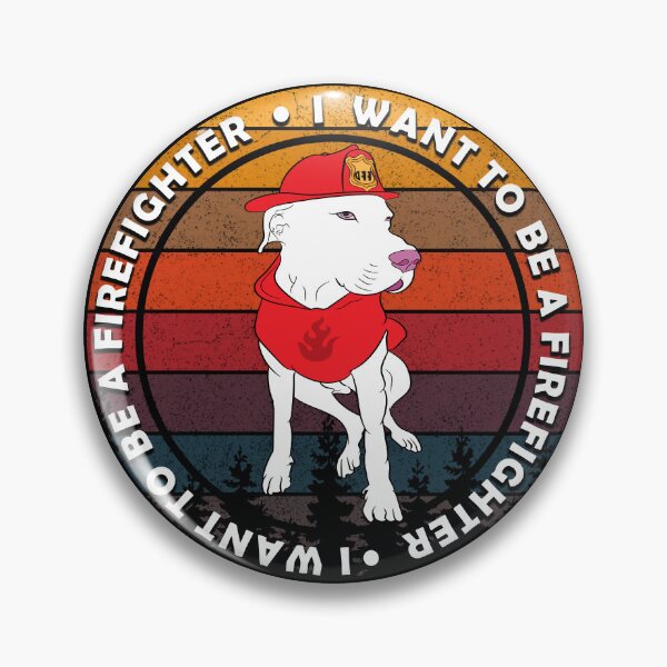 Item preview,  I want to be a firefighter/dog/artistic/sunset retro distressed design designed and sold by SamRVstore.