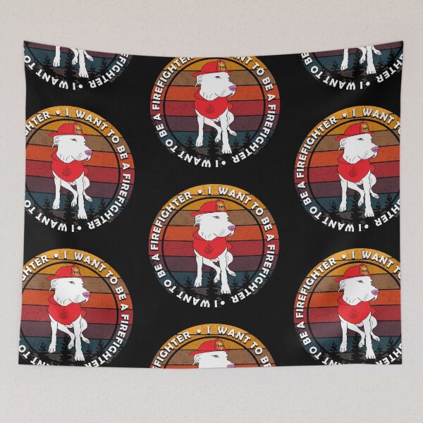 Item preview,  I want to be a firefighter/dog/artistic/sunset retro distressed design designed and sold by SamRVstore.