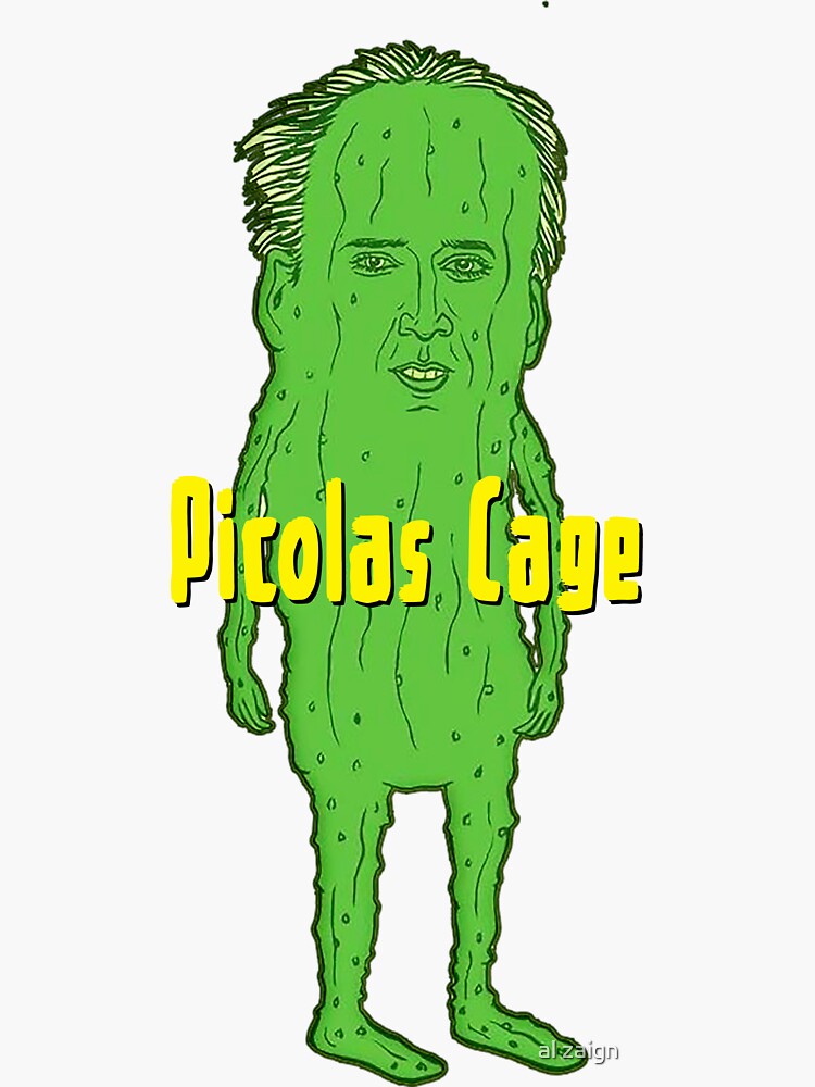 "Picolas Cage sticker funny nicolas" Sticker by saidzainoun Redbubble