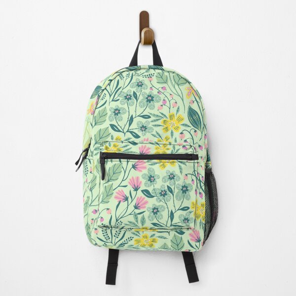 Item preview, Tiny Cheerful Pink & Yellow Flowers on Mint Green Background, Floral Print, Flower Print designed and sold by PinHookPrincess.