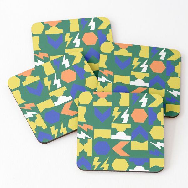 Item preview, Simple Shapes Dusty Green and Gold Mod Geometric Pattern designed and sold by Ferocious-Pear.
