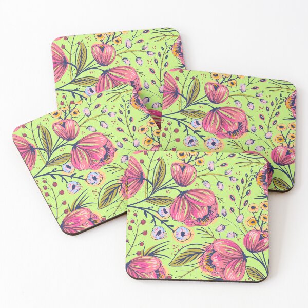 Item preview, Pink Poppy on Green Print designed and sold by PinHookPrincess.